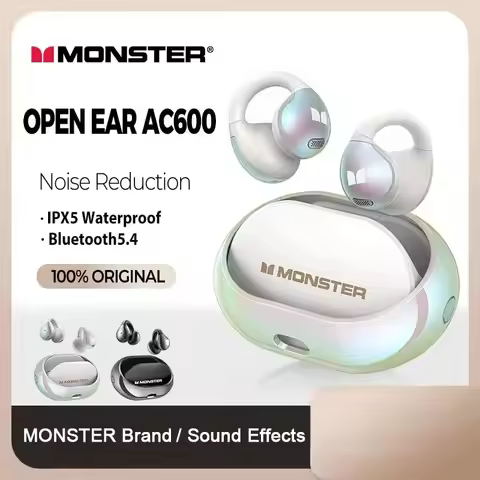 Monster AC600 Ear Hook Bluetooth Headphones High Quality Noise Reduction HD Calls Earbuds IP5X Water
