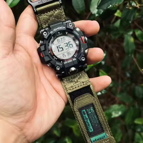 Hemsut Super Rugged Nylon Watch Band for G-Shock GW9500 Replacement Watch Straps Green ( NO Watches)
