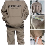 { ACTUAL USE } - Essentials Fear Of God hoodie TAUPE KIDS LINE SS21, Fog KIDS LINE hoodie