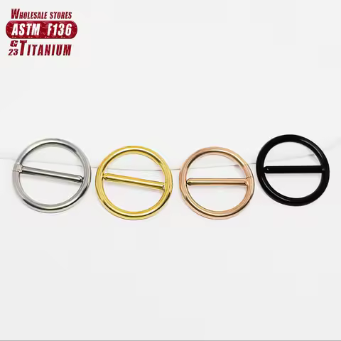 ASTM F136 Titanium Nipple Piercing Jewelry 14G Nasal Septum Ring Clicker ZC Round Nipple Ring Women 