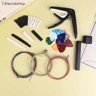 73lwzsdshop] 48Pcs/Set Acoustic Guitar Accessories Kit Capo Strings Pis Winder Bridge Pins Saddles A