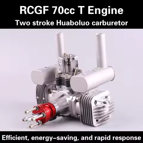 New RCGF 70cc Twin Cylinder Petrol/Gasoline Engine Dual Cylinder with Muffler/Igniton/Spark Plug for