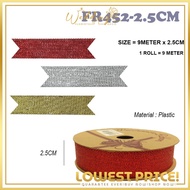 【1PCS】2.5CM RIBBON GIFT BOX/RIBEN MURAH/RIBBON SHINY/RIBEN POLKA DOT/RIBBON GLITTER/FR452/FR453/FR45