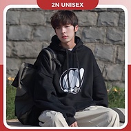 Áo khoác nỉ bông cotton dày mịn - hoodie nam nữ form rộng unisex dấu chấm than - 2N Unisex
