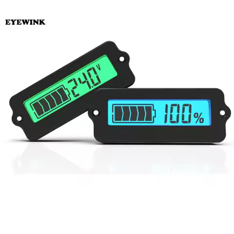 12V LY6W Lead Acid Battery Capacity Indicator Blue LCD Digit Display Meter Lithium Battery Power Lev