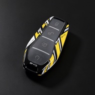 Racing Sport Style Car Smart Remote Key Fob Case Cover Chain ABS Material Shell Holder TPU Buttons