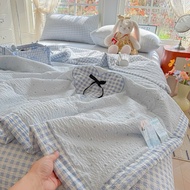 Cotton Checkered Ribbon Bedding Set