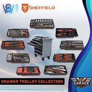 SHEFFIELD 188PCS 7 Drawers Tools Trolley Heavy Duty Garage Cabinet w/Accessories Socket Spanner Wren