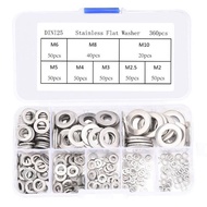360pcs flat washer m2 m2.5 m3 m4 m5 m6 m8 m10 stainless steel washer