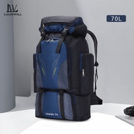 LouisWill Outdoor Climbing Backpack Large Capacity 70L Hiking Bag Waterproof Travel Backpack Men Wom