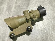 <FOOL>缺 TA31 ACOG 4X32 仿真 凸字 小海螺 4倍 紅色 三角 箭頭 準星 光纖 蜂曹 沙色