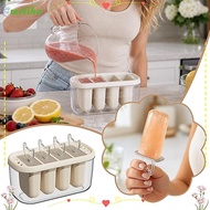 MOLIHA Popsicle Mold, 4 Cavity Food Grade Ice Cream Maker, Reusable Leak Proof With Lid Double Layer