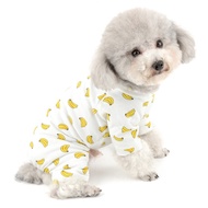 Pet Cotton Pajamas Banana Print T Shirt Jumpsuit for Small Dogs Cats Sleepwear Puppy Yorkie Shih Tzu