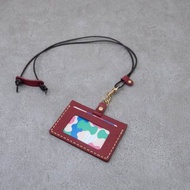 橫式證件套 絲線伸縮拉環 識別證 真皮卡套