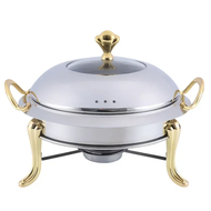 {UU61} stainless steel hotpot set mini hotpot pot holder tempered glass lid  gold silver Chafing Dis