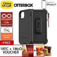 Otterbox Defender for iPhone 11 ( Black ) + FREE 1pcs KFC Voucher + 1 pcs McD Cash Voucher + 1 Year 
