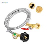 [MULSTORE] Propane Tank Adapter for 1lb Cylinders: 3ft Stainless Steel Hose with Pressure