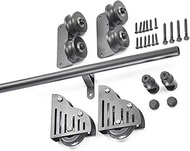 Sliding Barn Door Kit 3.3ft-13ft Sliding Ladder Library Full Set Hardware Rolling Track (No Ladder) 