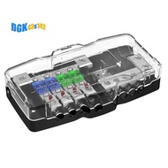 For Automotive 12V Car Audio Fuse Holder 4-Way Fuse Distribution Box 0/4 Gauge Ground Included Syste