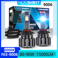 Novsight F03 HB4 9006 LED Headlight Bulb Kit 6000K White Super Bright LED Lights for Car High/Low Be