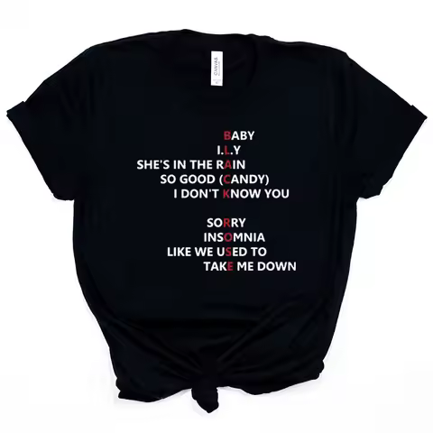 The Rose Dawn To Dusk Tour T Shirt Black Rose Tees Harajuku K-pop T-Shirt Korean Rock Tee Trendy Uni