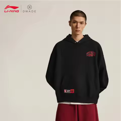 LI-NING Way of Wade Men's Long Sleeve sweatshirt fleece warm loose fitting hooded sweatshirt AWDV887