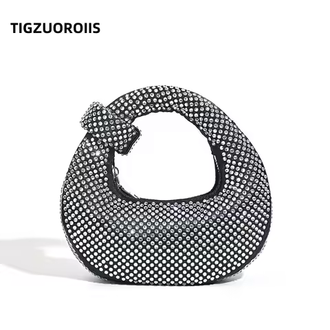 New Small Niche Design Diamond Dumpling Handbag Women's Socialite Style Evening Event Casual Versati
