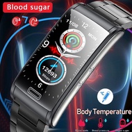 2023 New Blood Glucose Monitor Health Smart Watch Men ECG+PPG Blood Pressure Measurement IP68 Waterproof Sport Old man smartband for xiaomi