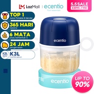 ecentio Mini Chopper Blender 6 pisau 250/350ml Portable Penggiling Bumbu Dapur Portable Penumbuk baw