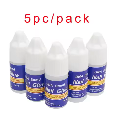 5Pcs Fast Drying Nail Art Glue Glitter UV Acrylic Rhinestones Press on Nails Strong Adhesive Nail Gl