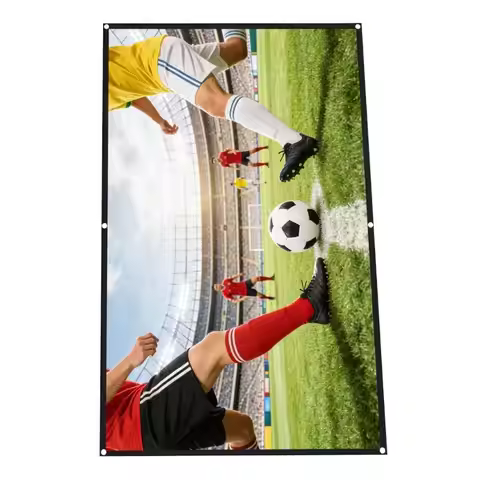 High Densities Polyester Foldable Projection Screen 16:9 Ratio Portable For Home Theater And Outdoor