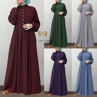 5XL 4XL 3XL XXL XL 100% Cotton Pakaian Jubah Labuh Butang Wanita Moden Saiz Besar Lengan Panjang Baj