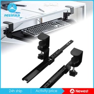 [Resinxa] DIY Computer Keyboard Tray Slides Multipurpose Pull Out Keyboard Clamp Rail Extension Support for Office Mouse Home