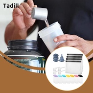 [dksqer] 42 Pieces Protein Powder Travel Container Set Zip Pouches with Funnels Spoons Reusable Port