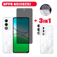 OPPO A5 Anti-Spy กระจกนิรภัยสําหรับ OPPO A5 Pro A5X A3X Anti Blue Screen Protector 3 ใน 1 คาร์บอนไฟเ