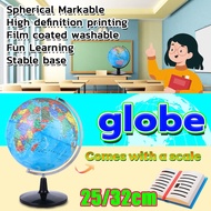 【Local delivery】globe earth  Educational Earth Globe 20/32CM 360 Degree Rotating School Geography Le