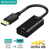 BENOSEM 4K DisplayPort to HDMI Adapter DP To HDMI Converter DP Laptop PC Host to HDMI Monitor Cable