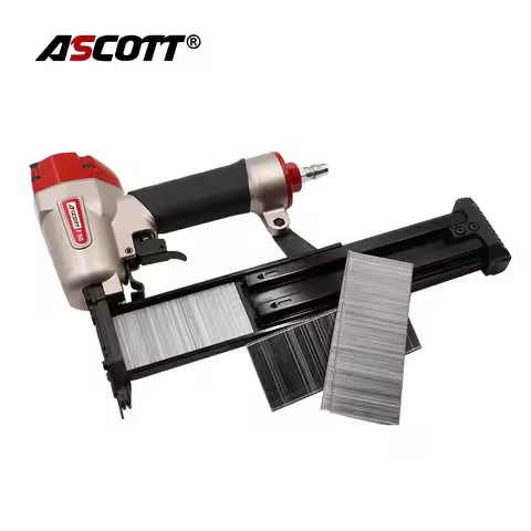 Ascott 18Ga Brad Nailer F50 Pneumatic Finish Stapler Upholstery Nail Gun Framing Nailer whit 1000pcs