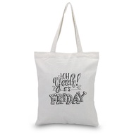 factory Canvas Tote Bag Text Words Logo Handbag Custom  Print Logo Text DIY Reusable Daily Use  Recy