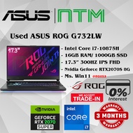 #RG053 USED ASUS ROG Gaming Laptop G732LWS intel i7-10875H 16GB 1TB SSD NVIDIA GEFORCE RTX2070S RTX 