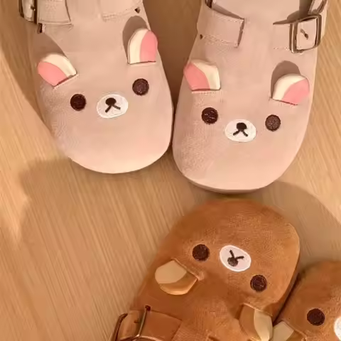 New Thick Bottom Rilakkuma Women's Shoes Cartoon Height Increase Anime Periphery Retro Cute Rilakkum
