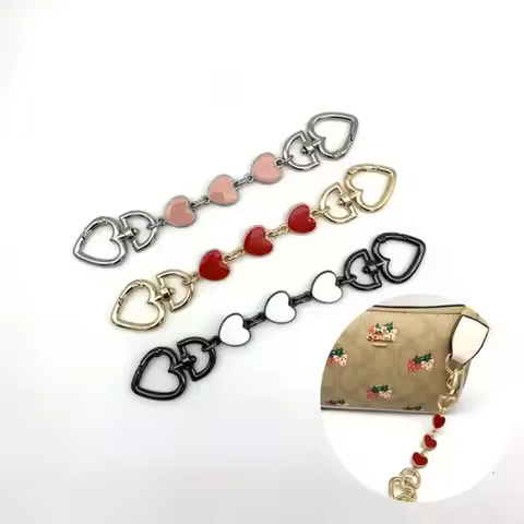 Couples Love Hook Bag Extension Chain Heart Extension Leather Shoulder Strap Chain Underarm Handbag 