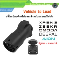 หัว V2L จ่ายไฟออก Vehicle to Load สำหรับรถยนต์ไฟฟ้า XPENG DEEPAL ZEEKR GEELY AION UT มีรูล็อค มีไฟ L