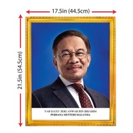 Bingkai Potret Gambar Perdana Menteri Malaysia, Prime Minister Portrait - Yab Dota' Seri Anwar Bin I