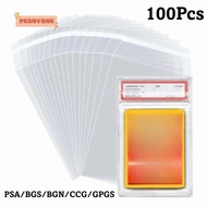 PEONYTWO 100 Sheets PSA BGS Slab Sleeve, Transparent Strong PSA BGS Card Brick Film,  Waterproof Dur