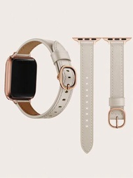 1 banda de reloj para Apple Watch, correa para Apple Watch y caja para Apple Watch, hebilla de oro rosa clásica y de moda, correa suave y delgado ultrafino, reemplazo de banda de reloj Apple compatible con Apple Watch SE 8 7 6 5 4 3 2 1 Series, opciones de 38mm 40mm 41mm 42mm 44mm 4