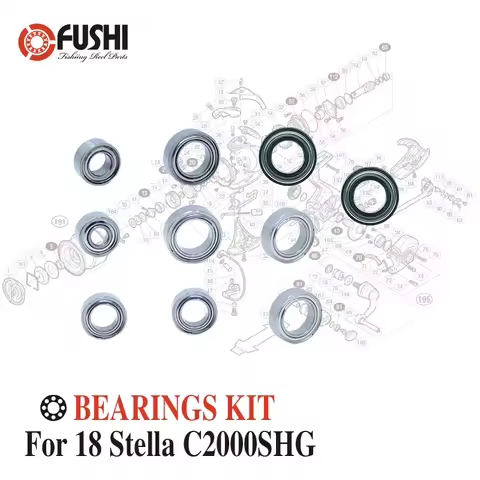Fishing Reel Stainless Steel Ball Bearings Kit For Shimano 18 Stella C2000SHG / 03799 Spinning reels