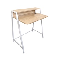 [特價]【AOTTO】簡約雙層木紋書桌-80CM(電腦桌 辦公桌 工作桌)橡木色