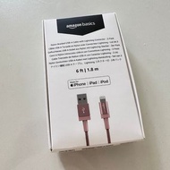 🇺🇸 apple授權 iphone lightning cable 1.8m 尼龍 充電線 Amazon Basics mfi認證 mfi certified (叉電線 差電線)