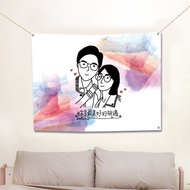 似顏繪 掛布 人像畫 客製化